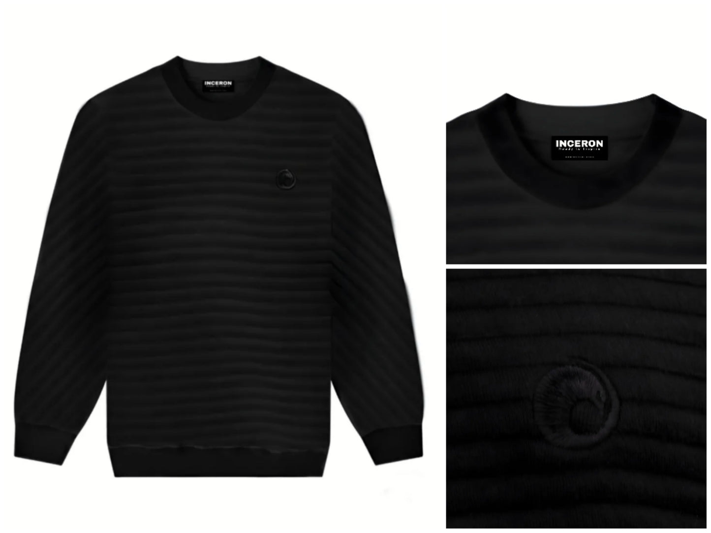 Textured crew neck
