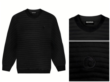 Textured crew neck