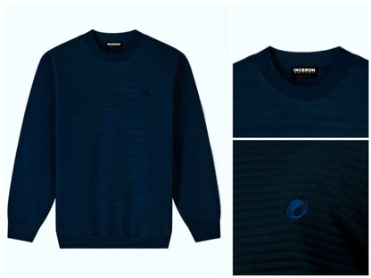 Textured crew neck